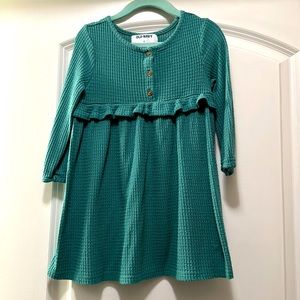 SZ 3T Beautiful teal thermal dress, Old Navy.